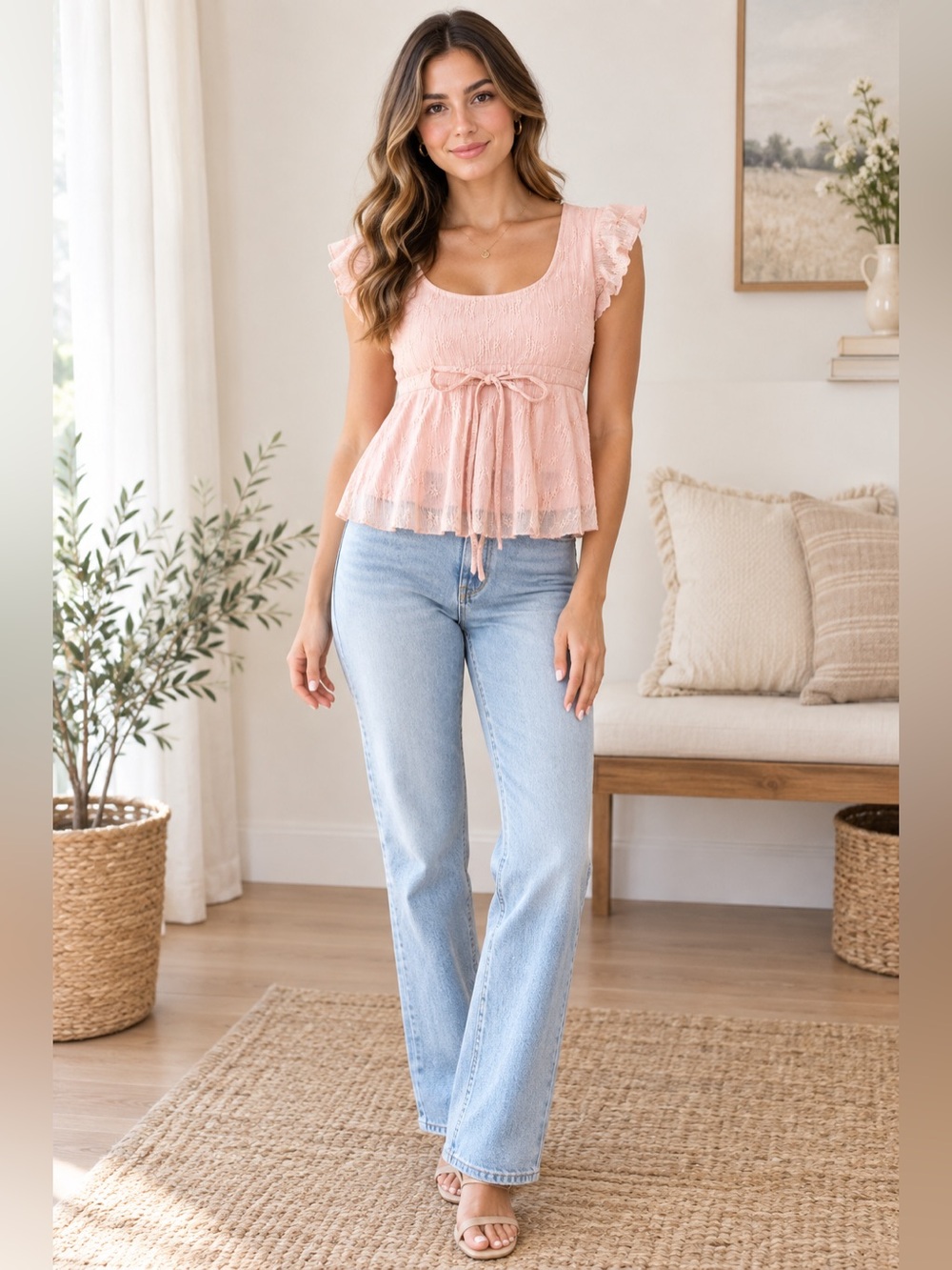 NWT Baby Pink Coquette Milkmaid Peplum Top - Size S (No Brand Tag)